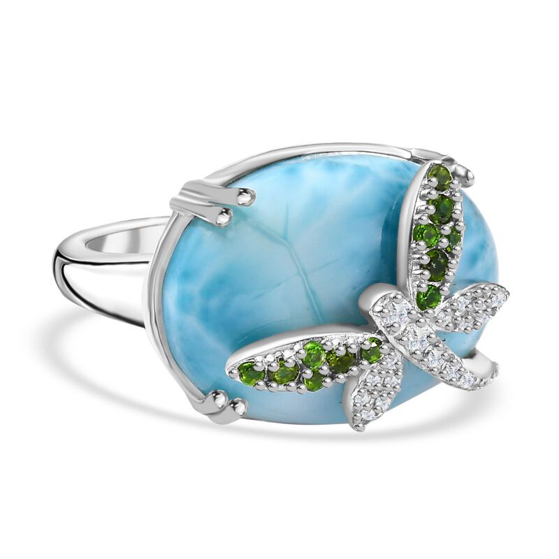 GP Trifono Kollektion- Larimar, Chromdiopsid, Zirkon und blauer Saphir-Ring - 17,62 ct. image number 0