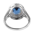 London Blau Topas und weißer Zirkon Ring, 925 Silber rhodiniert (Größe 19.00) ca. 5.06 ct image number 3