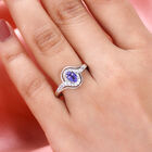 AAA Tansanit und Zirkon-Ring, 925 Silber platiniert, ca. 0.83 ct image number 2