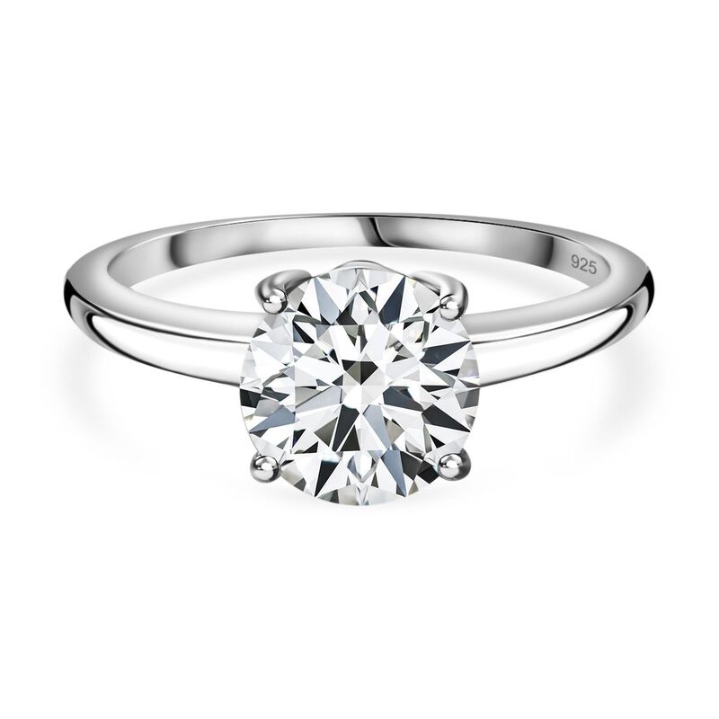 Moissanit Ring 925 Silber platiniert ca. 2,09 ct