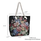 Gewebte Jutetasche mit buntem Blumenmuster, Maße: 42x34xx37cm, Schwarz image number 6