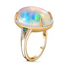 AAAA Natürlicher, äthiopischer Welo Opal, Diamant und kolumbianischer Smaragd-Ring in 585 Gold - 9,01 ct. image number 6