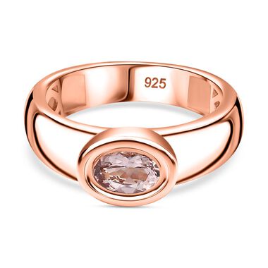 AA Morganit Ring 925 Silber 750 Roségold Vermeil (Größe 17.00) ca. 0,53 ct
