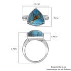 Blaues Türkis Ring Edelstahl (Größe 17.00) ca. 5,08 ct image number 6