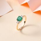 AAA Smaragd und Moissanit Ring in 375 Gold - 1,34 ct. image number 9