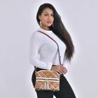 Chaos by Elsie - Gewebte Echtleder Crossbody Tasche, Beige image number 1