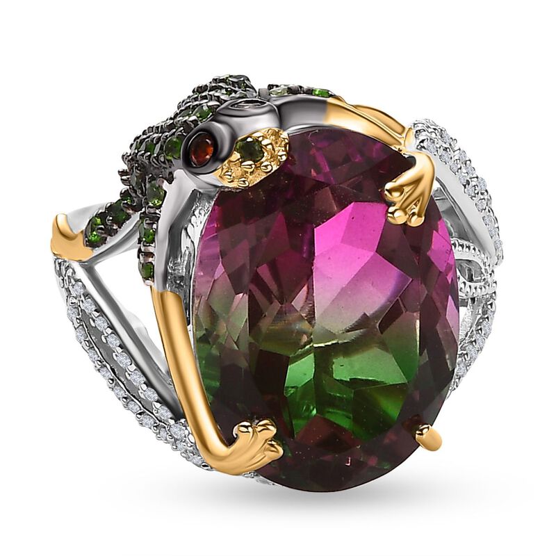 GP Trionfo Kollektion- Wassermelonen Quarz Triplett, roter Granat und Mehrfach-Edelstein-Ring - 15,59 ct. image number 0