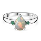 AA Natürlicher, äthiopischer Welo Opal und Kagem Sambischer Smaragd Ring, ca. 0,72 ct image number 0