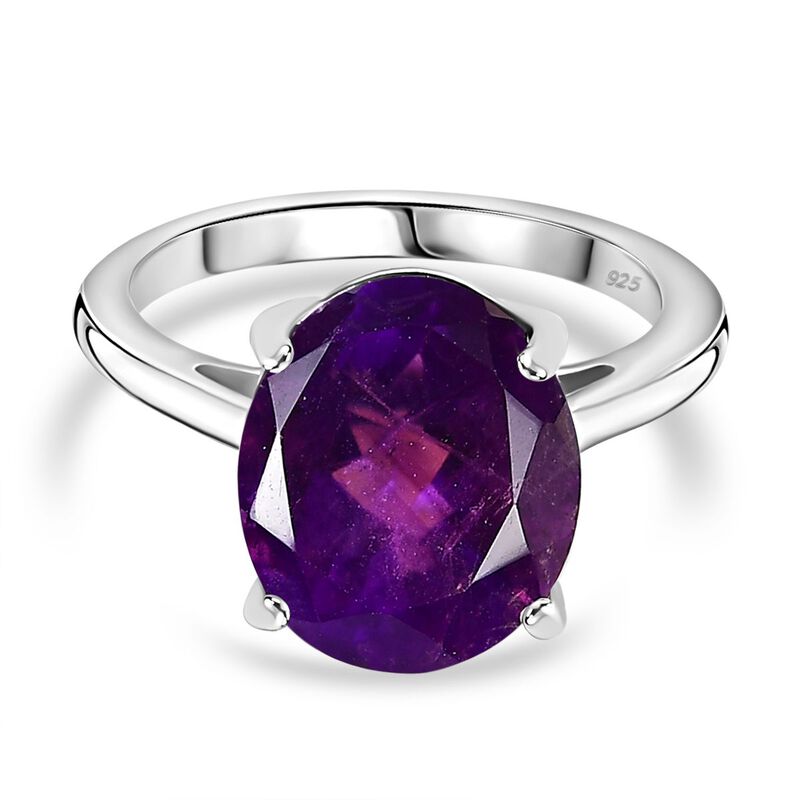 AA Afrikanischer Amethyst Ring 925 Silber platiniert (Größe 16.00) ca. 4,27 ct image number 0