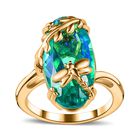 GP Trionfo Kollektion - Pfau Triplett Quarz und Kanchanaburi blauer Saphir-Ring- 9,52 ct. image number 3