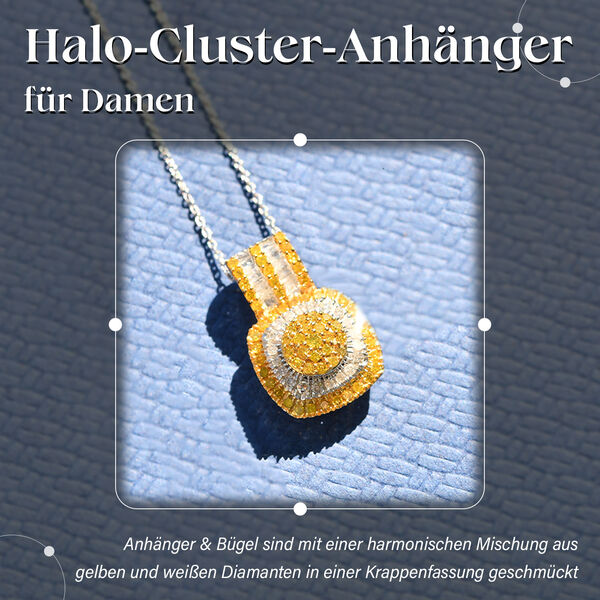 Gelber und weißer Diamant-Anhänger mit 50cm Kette- 0,98 ct. image number 1