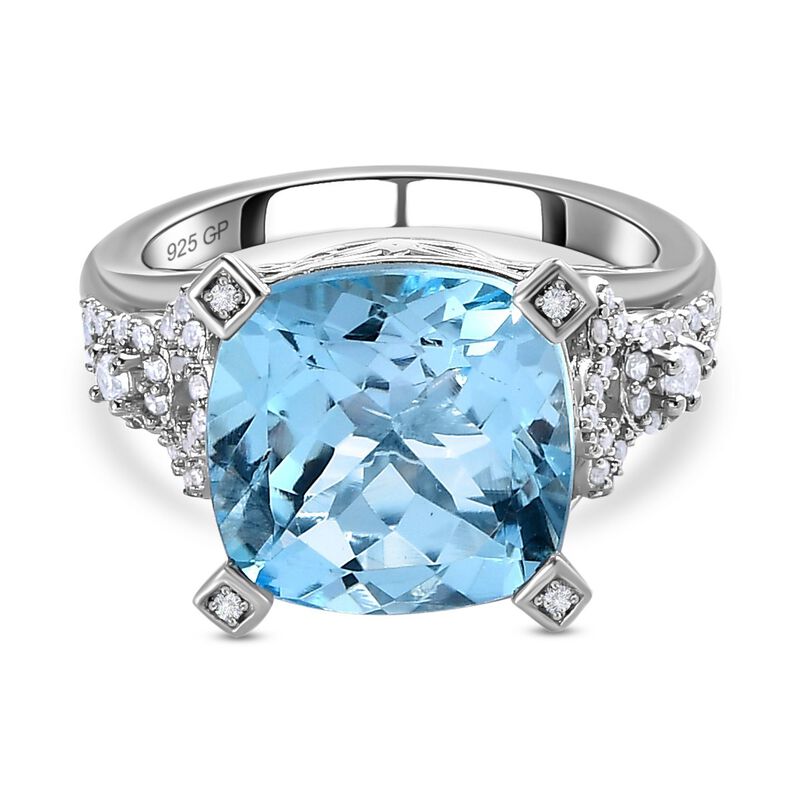 GP Bella Italia Kollektion - Himmelblauer Topas, Zirkon und blauer Saphir-Ring - 8,96 ct. image number 0