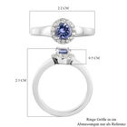 Tansanit und Zirkon Ring 925 Silber platiniert  ca. 0,80 ct image number 6