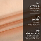 LA MAREY – Chiffon Schal aus Maulbeerseide, beige image number 2