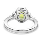 Natürlicher Peridot und Zirkon-Halo-Ring, 925 Silber rhodiniert, 3,15 ct. image number 5