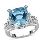 GP Bella Italia Kollektion - Himmelblauer Topas, Zirkon und blauer Saphir-Ring - 8,96 ct. image number 3