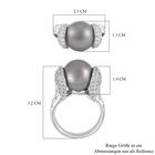 12-13mm Tahiti Perle und Zirkon Ring - 1,97 ct. image number 6