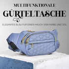 Multifunktionale RFID-geschützte Nylon Gürteltasche mit Schnellverschluss, 36x4x13cm, Blau image number 1