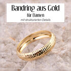 Strukturierter Bandring in 585 Gelbgold image number 1