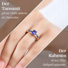 AAA Tansanit (Oktagon Schliff) und AA Tansanit (Carrè Schliff) Ring in 585 Gold - 1,76 ct. image number 2