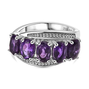 Afrikanischer Amethyst Ring Edelstahl (Größe 21.00) ca. 2,07 ct