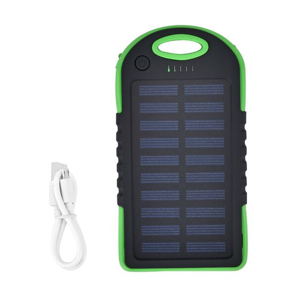 Solarbetriebene Powerbank mit USB Anschluss, Grün image number 0