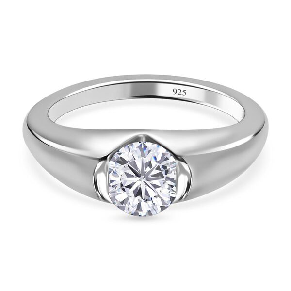 Moissanit Solitär Ring in platiniertem Silber - 0,76 ct. image number 1