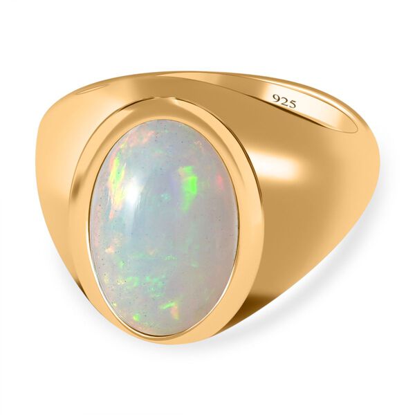 Natürlicher, äthiopischer Welo Opal Ring, 925 Silber Gelbgold Vermeil (Größe 18.00) ca. 2.77 ct image number 0