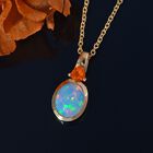 Natürlicher, äthiopischer Welo Opal, Feuer opal Schmuckset 925 Silber 750 Gelbgold Vermeil ca. 2,54 ct. image number 1