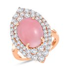 AA rosa Opal und Zirkon Ring - 7,17 ct. image number 3