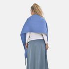 Oversized Damen Winterschal mit Fransen, Blau image number 1