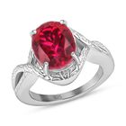 Magenta Rosa Quarz Triplette Ring, 925 Silber platiniert (Größe 19.00) ca. 4.01 ct image number 3