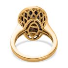 Chocolate Saphir Ring, 925 Silber Gelbgold Vermeil, ca. 11.36 ct image number 5