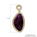 Afrikanischer Amethyst, Weiße Zirkonia Ohrringe, ca. 13.00 ct image number 4