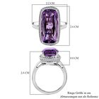 Afrikanischer Amethyst, weißer Zirkon Ring, 925 Silber platiniert, (Größe 18.00) ca. 15.57 ct image number 6