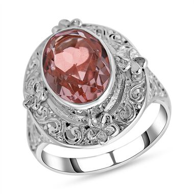 Royal Bali Kollektion - Morganit Triplette Quarz Ring, 925 Silber (Größe 16.00) ca. 5.83 ct