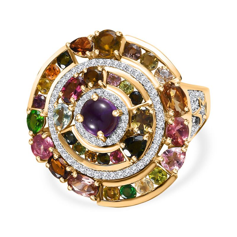 GP Celestial Dream Kollektion- Multi-Turmaline, afrikanischer Amethyst, Zirkon und blauer Saphir-Ring - 6,03 ct. image number 0