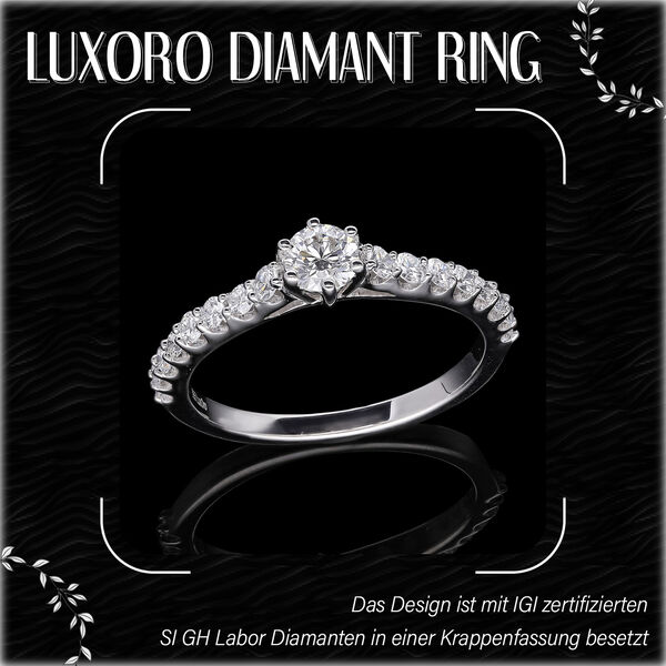 LUXORO IGI zertifizierter SI GH Labor Diamant Ring in 585 Weißgold - 1 ct. image number 1