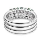 3er Set - Kanchanaburi blauer Saphir, Socoto Smaragd und afrikanischer Rubin-Half-Eternity-Ring in Silberton, 1,02 ct image number 6