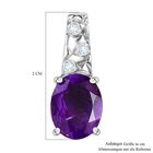 Afrikanischer Amethyst, Weißer Zirkon Anhänger Messing ca. 2,60 ct. image number 5