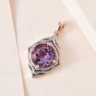 AAA Rose De France Amethyst Anhänger, 925 Silber rosévergoldet ca. 6.02 ct image number 1