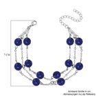 Lapislazuli Armband ca. 19 cm Reiner Edelstahl ca. 55.90 ct image number 4