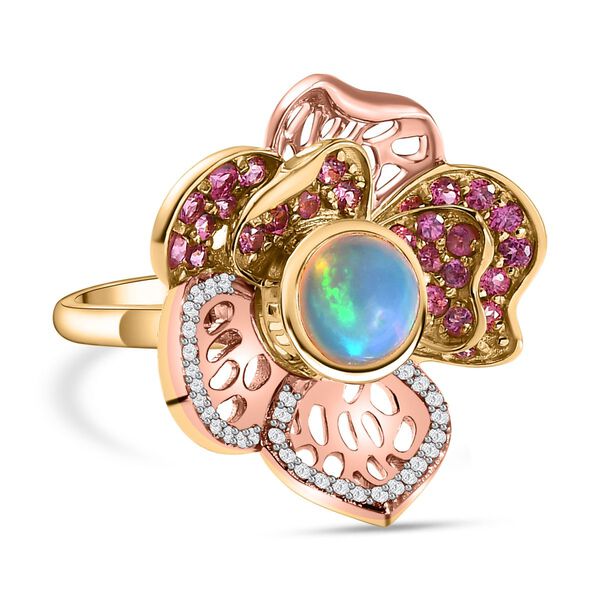 GP Italian Garden Kollektion - AA natürlicher, äthiopischer Welo Opal, Rhodolith Granat und Multi-Edelstein-Ring - 2,33 ct. image number 0