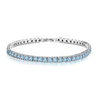 AAA Blauer Zirkonia Armband ca. 19 cm Messing vergoldet ca. 11.00 ct image number 0