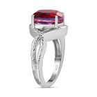 Magenta Rosa Quarz Triplette Ring, 925 Silber platiniert (Größe 19.00) ca. 4.01 ct image number 4