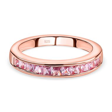 Rosa Saphir-Ring, 925 Silber rosévergoldet, ca. 0,78 ct