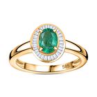 AAAA Kagem sambischer Smaragd und Diamant Ring in 585 Gold - 0,88 ct. image number 7