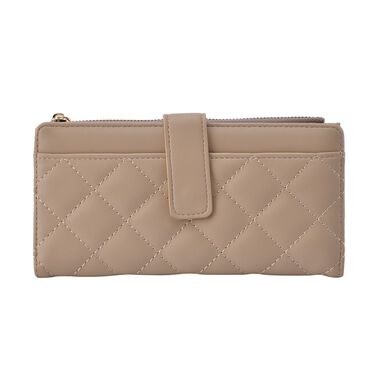 Gesteppte Brieftasche, Beige