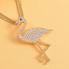 Schwarzer und weißer Kristall-Flamingo-Anhänger mit Kette - 3,10 ct. image number 1