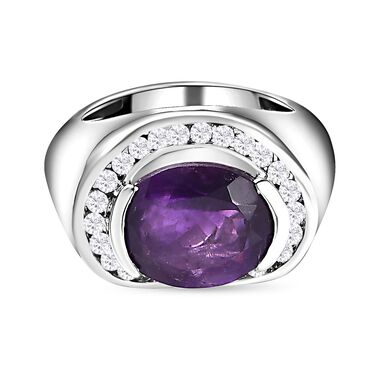 Afrikanischer Amethyst und Zirkon-Ring - 4,91 ct.